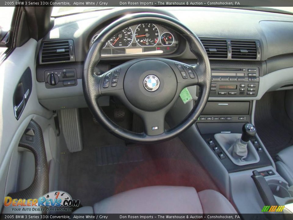 2005 BMW 3 Series 330i Convertible Alpine White / Grey Photo #25