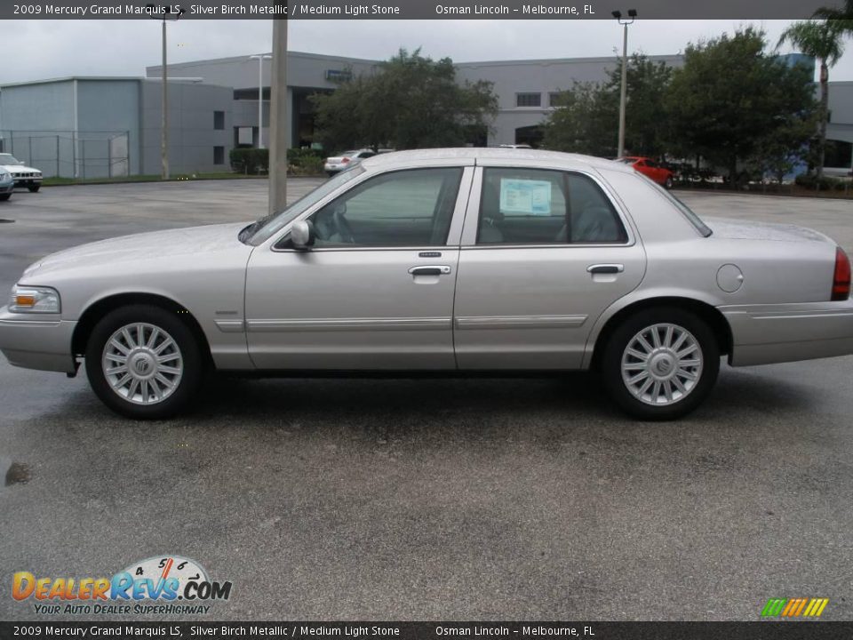 2009 Mercury Grand Marquis LS Silver Birch Metallic / Medium Light Stone Photo #3