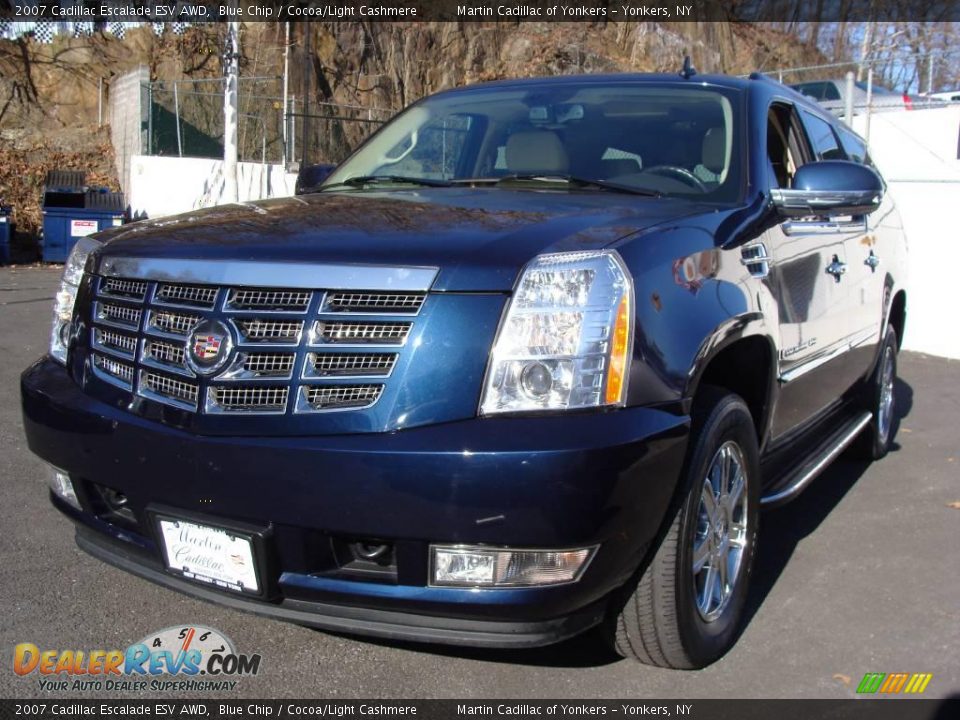 2007 Cadillac Escalade ESV AWD Blue Chip / Cocoa/Light Cashmere Photo #1