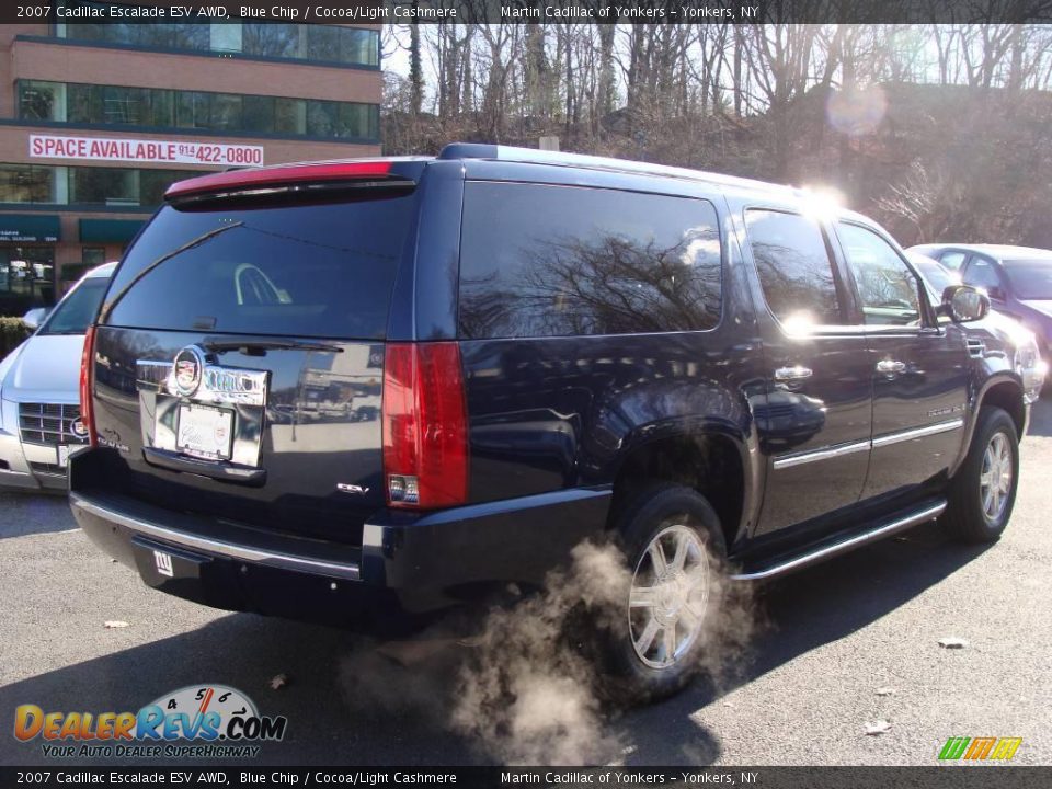 2007 Cadillac Escalade ESV AWD Blue Chip / Cocoa/Light Cashmere Photo #5