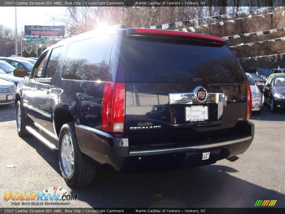 2007 Cadillac Escalade ESV AWD Blue Chip / Cocoa/Light Cashmere Photo #7