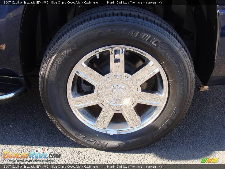 2007 Cadillac Escalade ESV AWD Blue Chip / Cocoa/Light Cashmere Photo #9