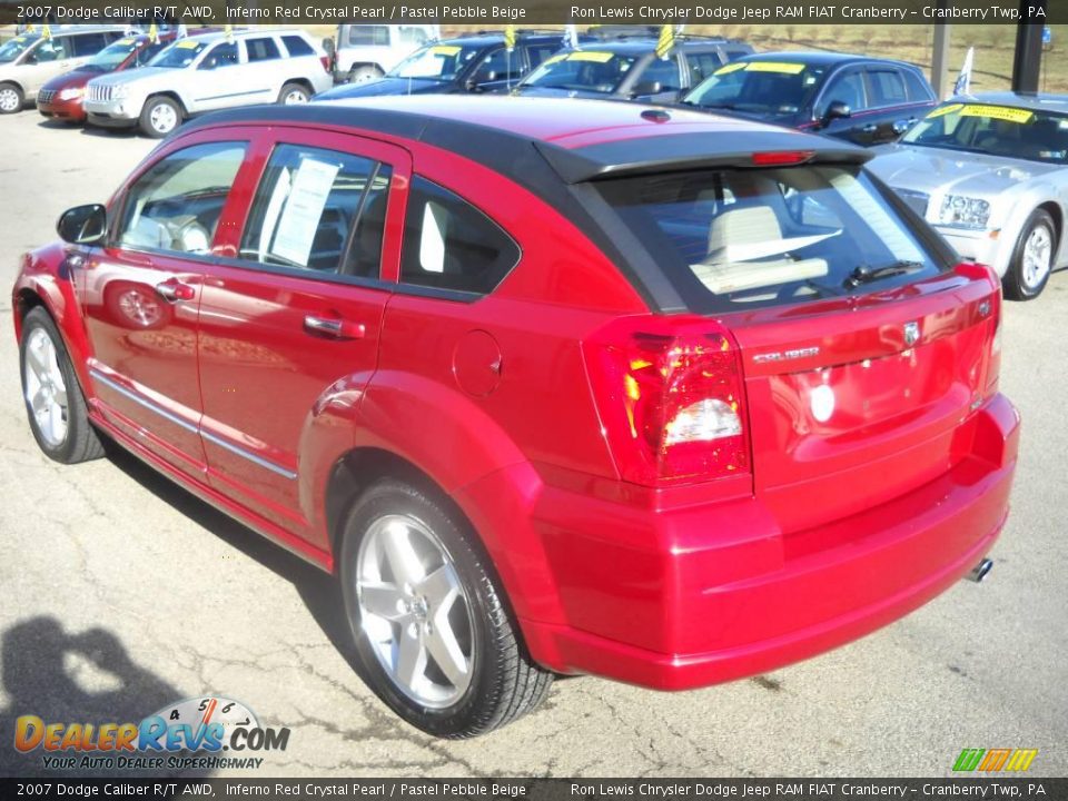 2007 Dodge Caliber R/T AWD Inferno Red Crystal Pearl / Pastel Pebble Beige Photo #4