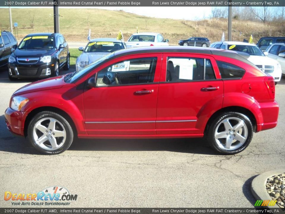 2007 Dodge Caliber R/T AWD Inferno Red Crystal Pearl / Pastel Pebble Beige Photo #5