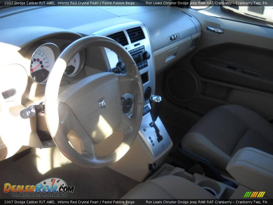 2007 Dodge Caliber R/T AWD Inferno Red Crystal Pearl / Pastel Pebble Beige Photo #7