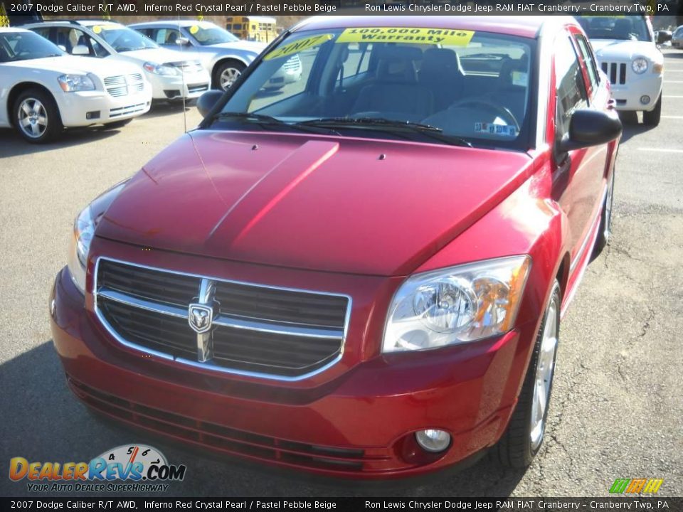 2007 Dodge Caliber R/T AWD Inferno Red Crystal Pearl / Pastel Pebble Beige Photo #18
