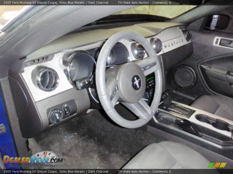 2005 Ford Mustang V6 Deluxe Coupe Sonic Blue Metallic / Dark Charcoal Photo #14