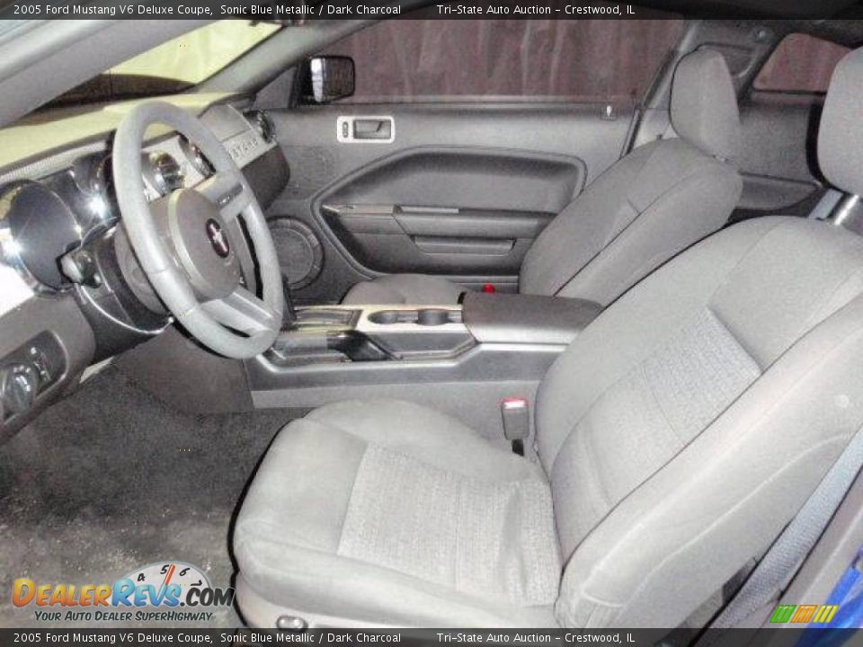 2005 Ford Mustang V6 Deluxe Coupe Sonic Blue Metallic / Dark Charcoal Photo #16