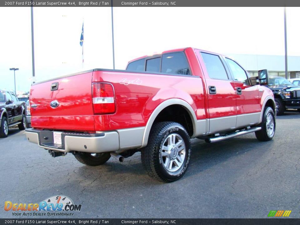 2007 Ford F150 Lariat SuperCrew 4x4 Bright Red / Tan Photo #3