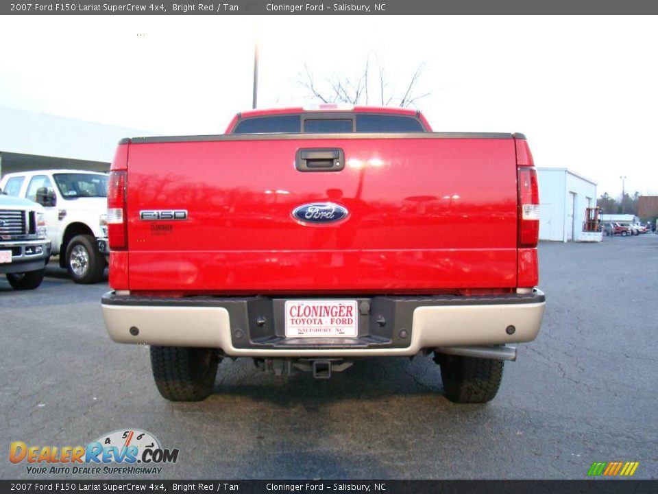 2007 Ford F150 Lariat SuperCrew 4x4 Bright Red / Tan Photo #4