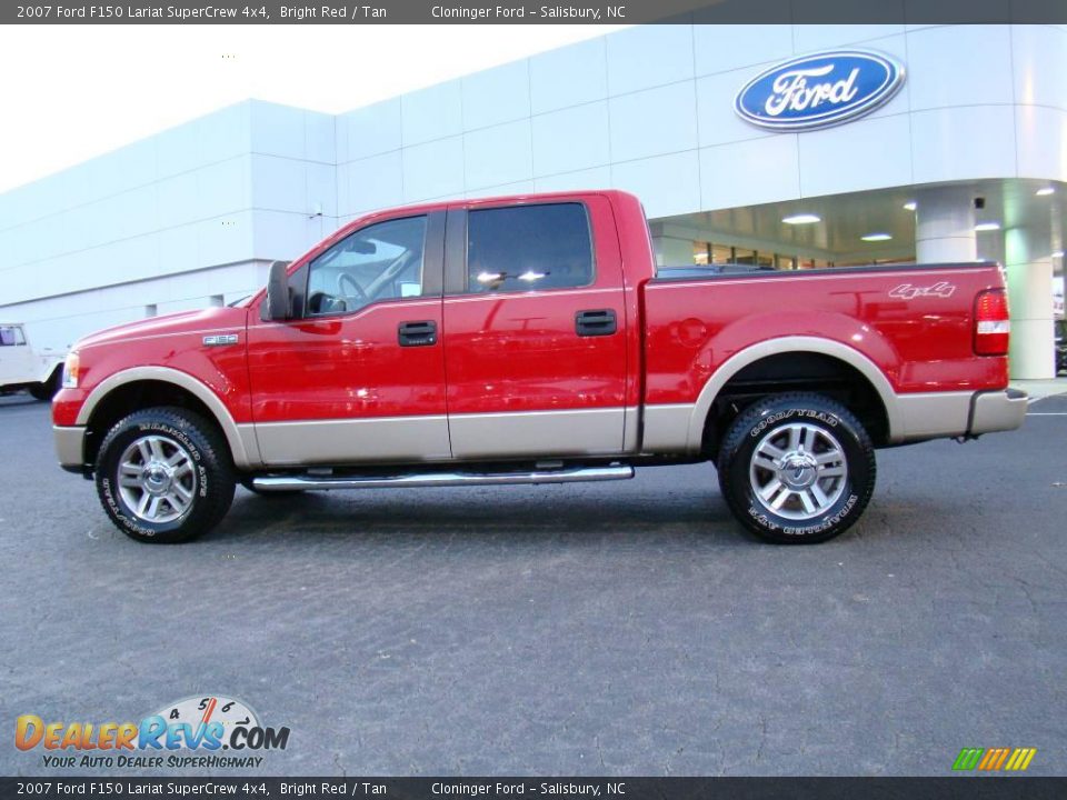 2007 Ford F150 Lariat SuperCrew 4x4 Bright Red / Tan Photo #5