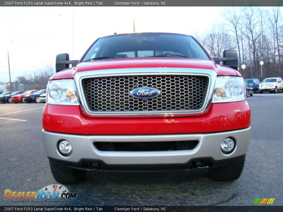 2007 Ford F150 Lariat SuperCrew 4x4 Bright Red / Tan Photo #7