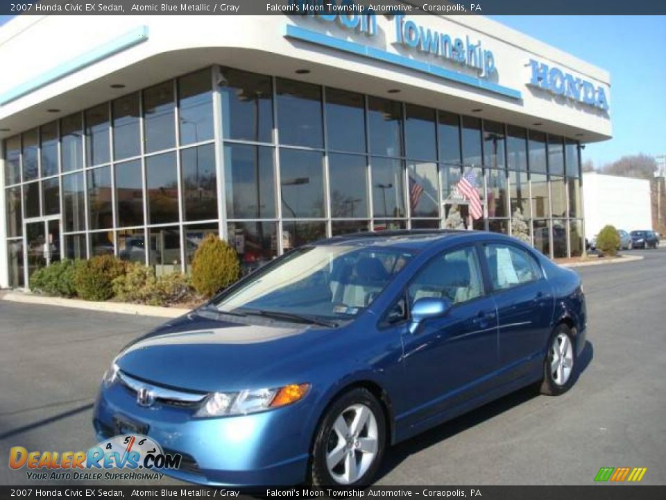 2007 Honda Civic EX Sedan Atomic Blue Metallic / Gray Photo #1