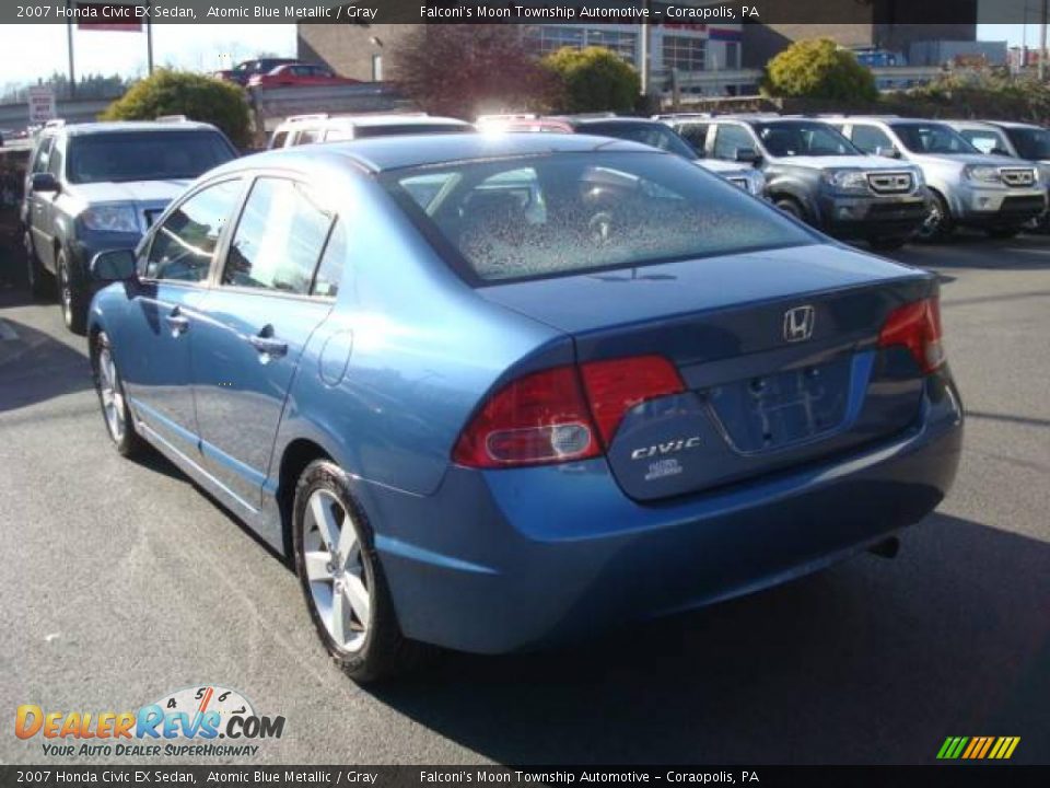 2007 Honda Civic EX Sedan Atomic Blue Metallic / Gray Photo #2