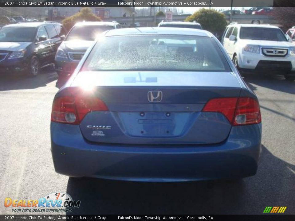 2007 Honda Civic EX Sedan Atomic Blue Metallic / Gray Photo #3