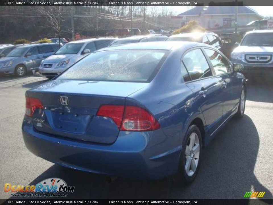 2007 Honda Civic EX Sedan Atomic Blue Metallic / Gray Photo #4
