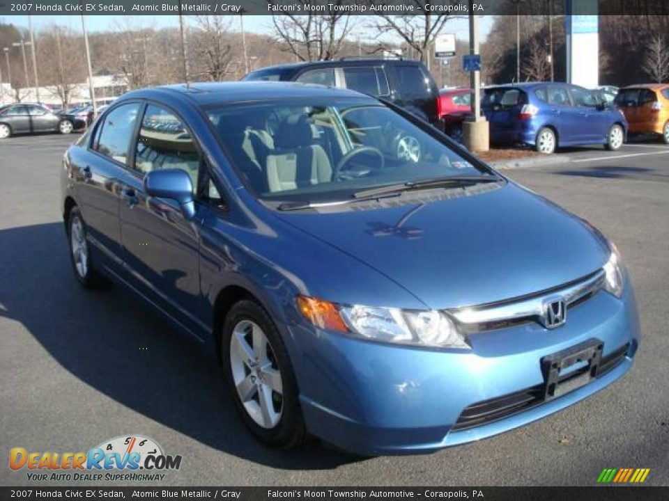 2007 Honda Civic EX Sedan Atomic Blue Metallic / Gray Photo #5