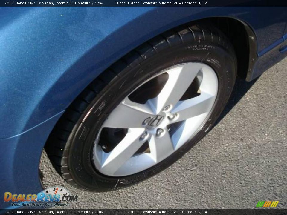 2007 Honda Civic EX Sedan Atomic Blue Metallic / Gray Photo #7