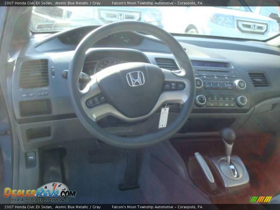 2007 Honda Civic EX Sedan Atomic Blue Metallic / Gray Photo #10