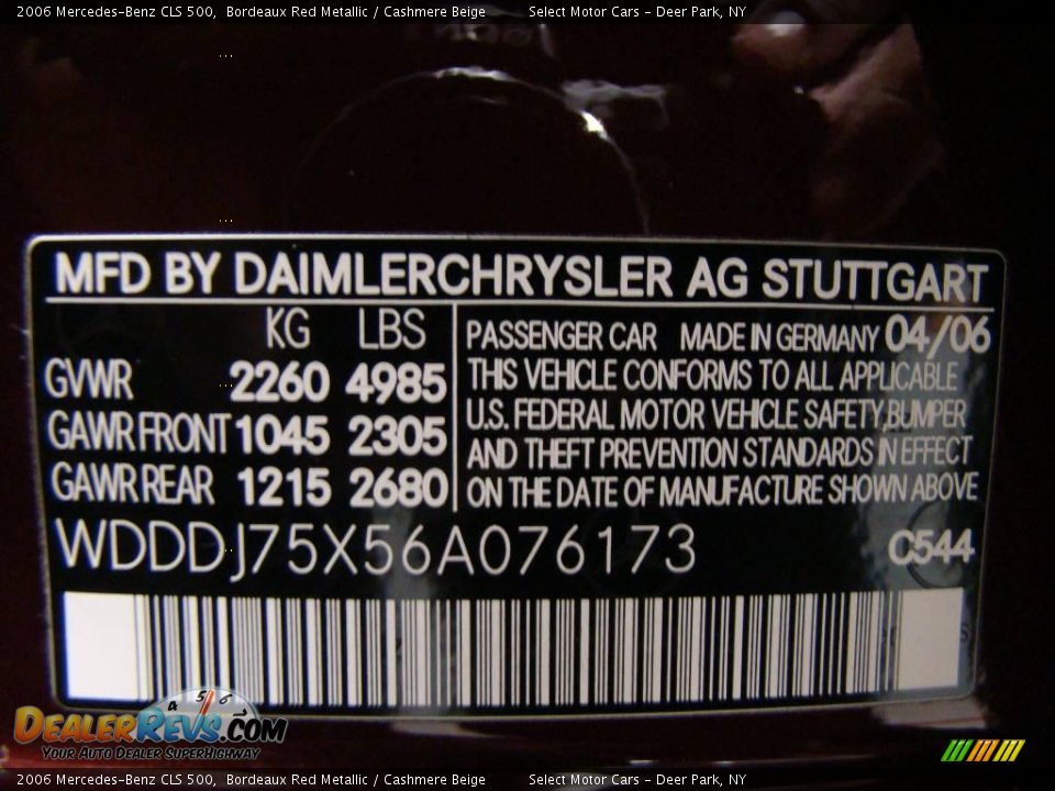 2006 Mercedes-Benz CLS 500 Bordeaux Red Metallic / Cashmere Beige Photo #16
