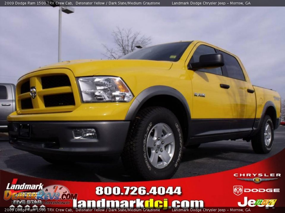 2009 Dodge Ram 1500 TRX Crew Cab Detonator Yellow / Dark Slate/Medium Graystone Photo #1