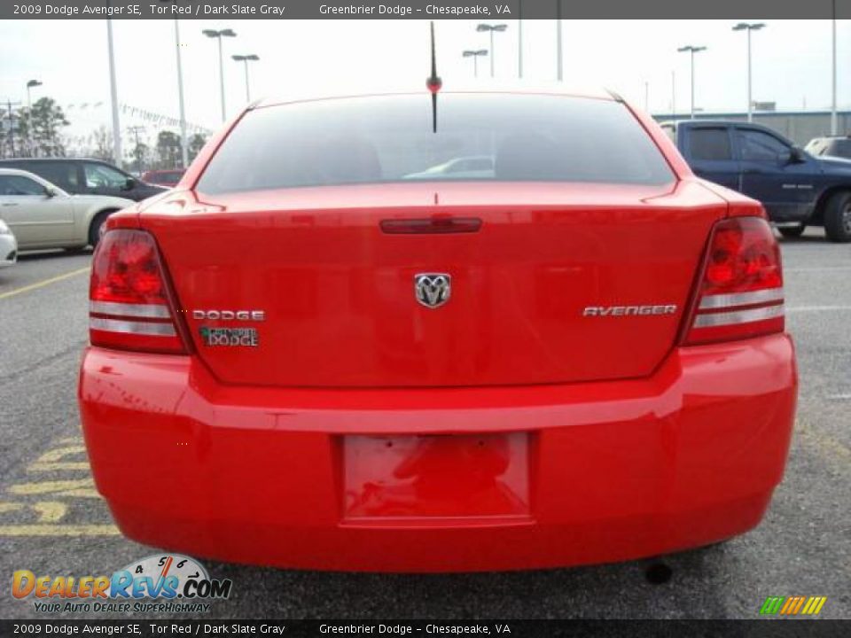 2009 Dodge Avenger SE Tor Red / Dark Slate Gray Photo #5