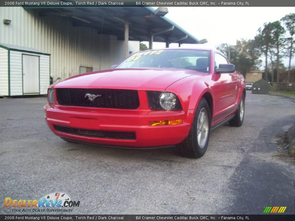 2008 Ford Mustang V6 Deluxe Coupe Torch Red / Dark Charcoal Photo #2