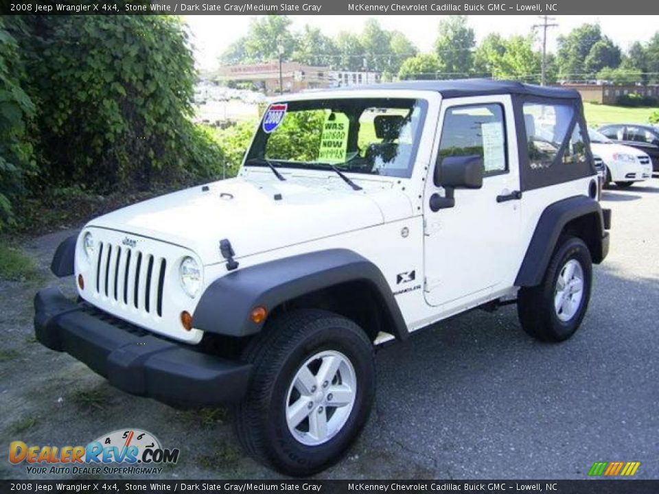 2008 Jeep Wrangler X 4x4 Stone White / Dark Slate Gray/Medium Slate Gray Photo #1