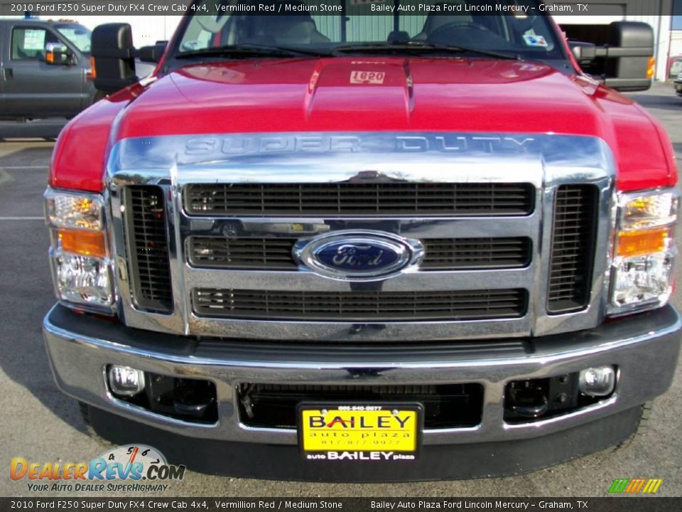 2010 Ford F250 Super Duty FX4 Crew Cab 4x4 Vermillion Red / Medium Stone Photo #1