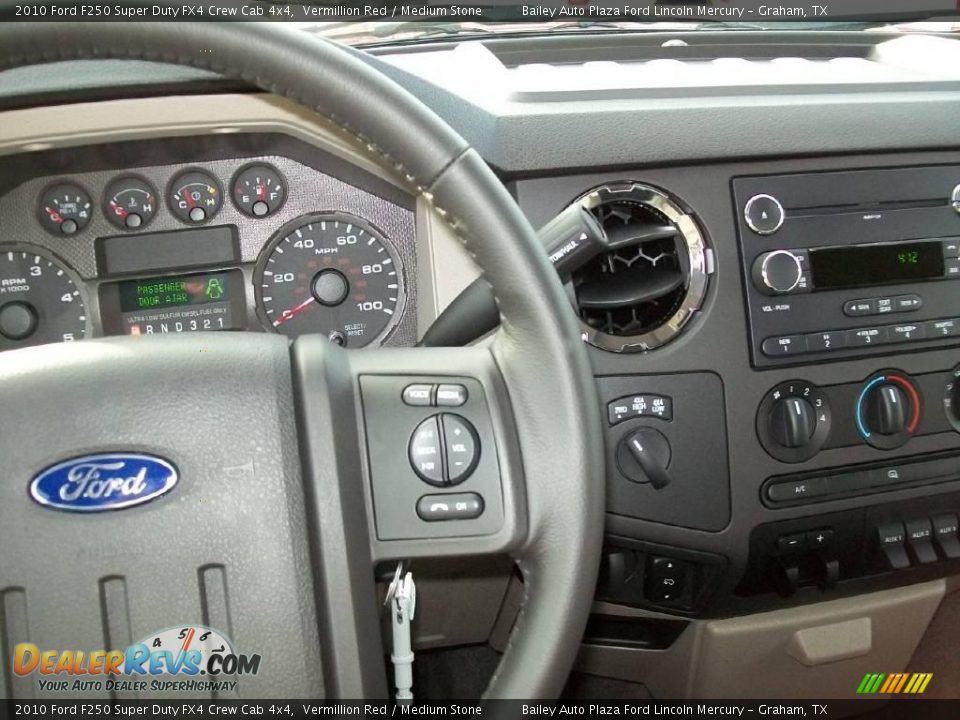 2010 Ford F250 Super Duty FX4 Crew Cab 4x4 Vermillion Red / Medium Stone Photo #3