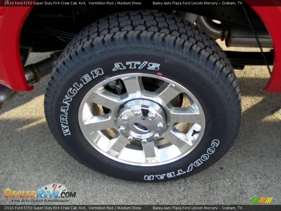 2010 Ford F250 Super Duty FX4 Crew Cab 4x4 Vermillion Red / Medium Stone Photo #7