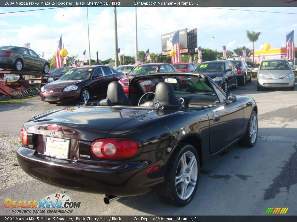 2004 Mazda MX-5 Miata LS Roadster Black Cherry Mica / Black Photo #3