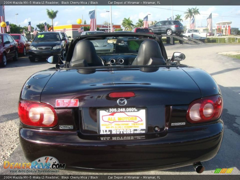 2004 Mazda MX-5 Miata LS Roadster Black Cherry Mica / Black Photo #4