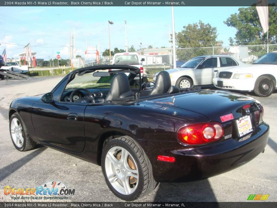 2004 Mazda MX-5 Miata LS Roadster Black Cherry Mica / Black Photo #5