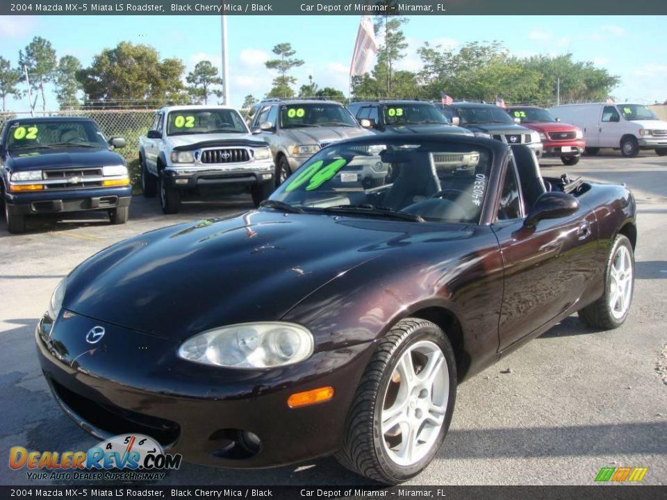 2004 Mazda MX-5 Miata LS Roadster Black Cherry Mica / Black Photo #7