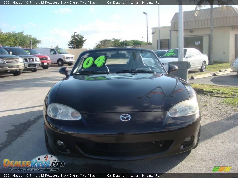 2004 Mazda MX-5 Miata LS Roadster Black Cherry Mica / Black Photo #8