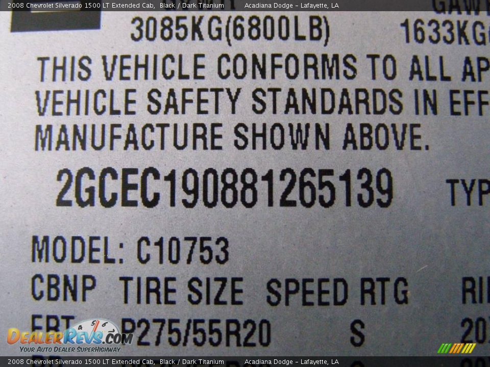 2008 Chevrolet Silverado 1500 LT Extended Cab Black / Dark Titanium Photo #12