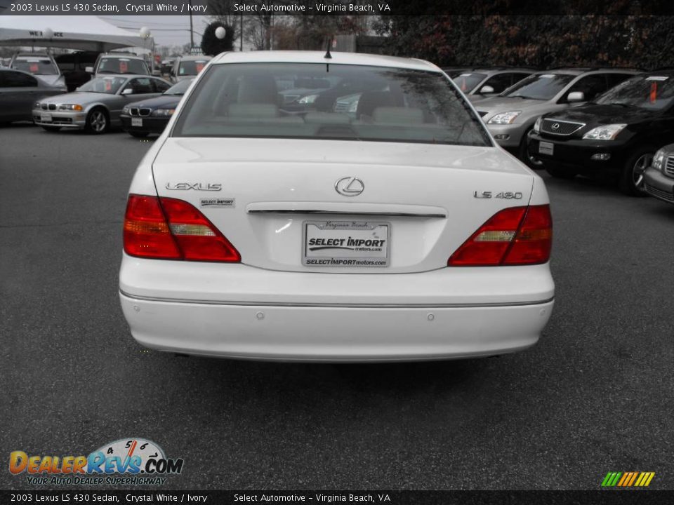 2003 Lexus LS 430 Sedan Crystal White / Ivory Photo #6