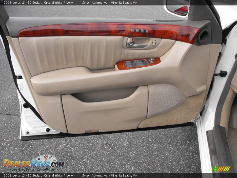 2003 Lexus LS 430 Sedan Crystal White / Ivory Photo #9