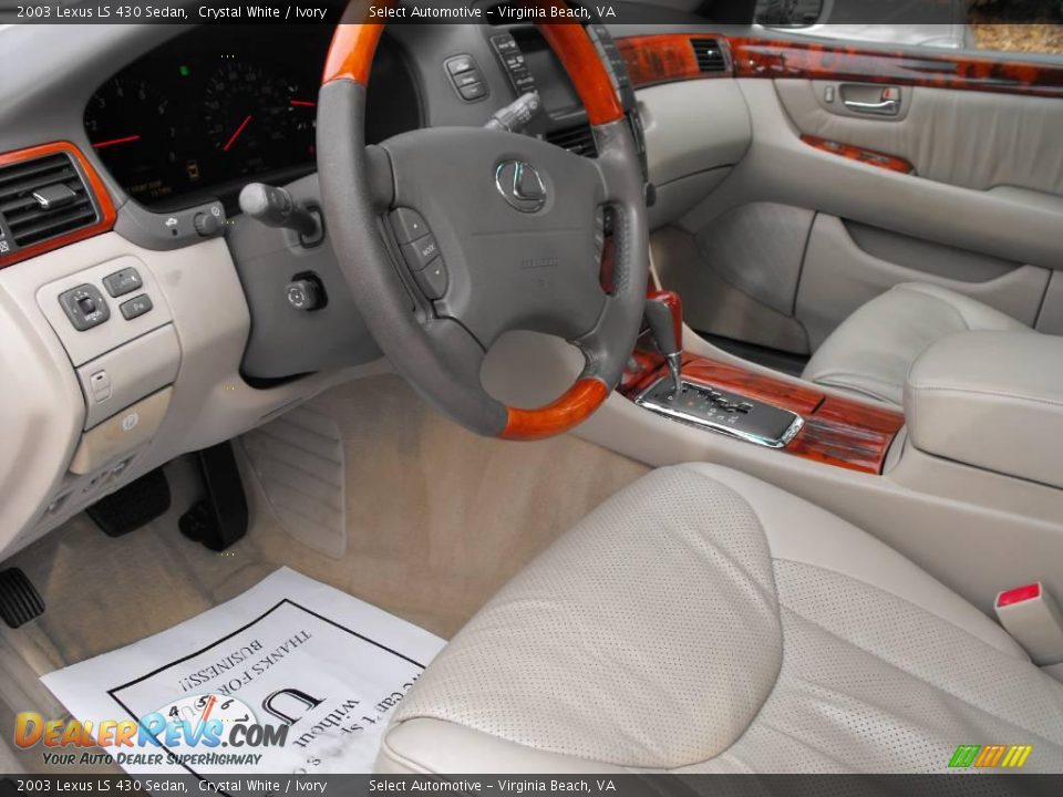 2003 Lexus LS 430 Sedan Crystal White / Ivory Photo #10
