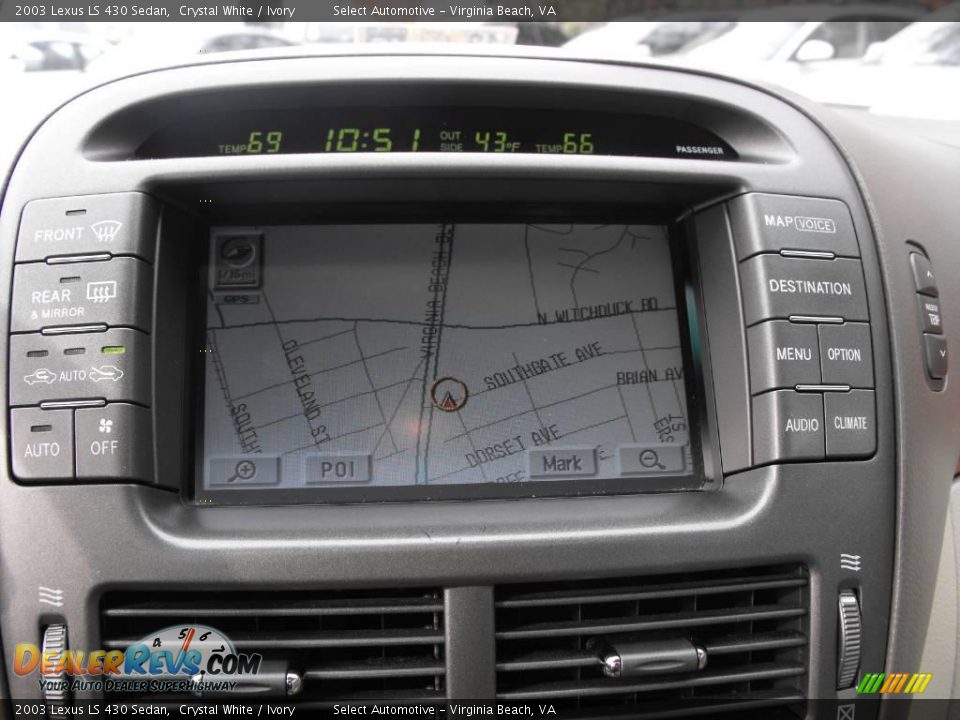 2003 Lexus LS 430 Sedan Crystal White / Ivory Photo #12