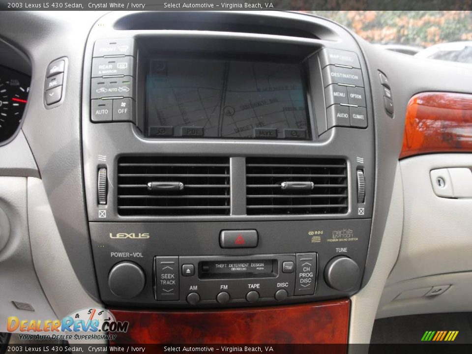 2003 Lexus LS 430 Sedan Crystal White / Ivory Photo #14