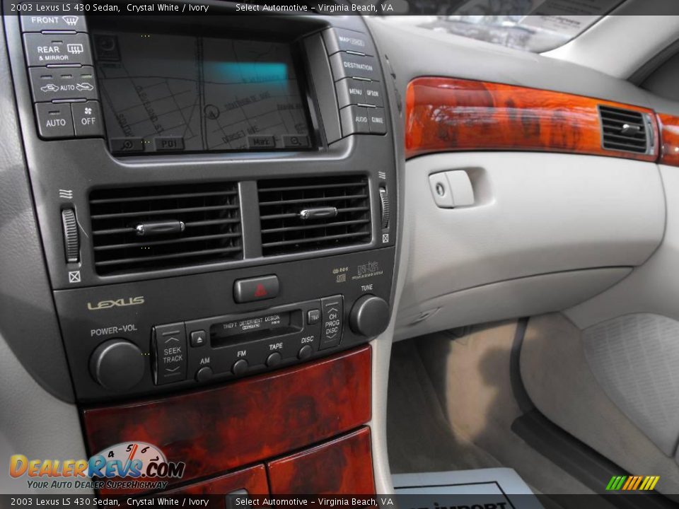 2003 Lexus LS 430 Sedan Crystal White / Ivory Photo #16
