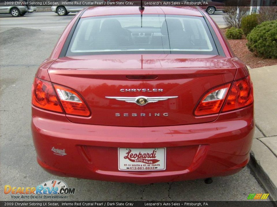 2009 Chrysler Sebring LX Sedan Inferno Red Crystal Pearl / Dark Slate Gray Photo #4