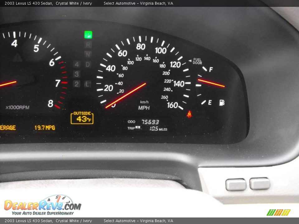 2003 Lexus LS 430 Sedan Crystal White / Ivory Photo #19