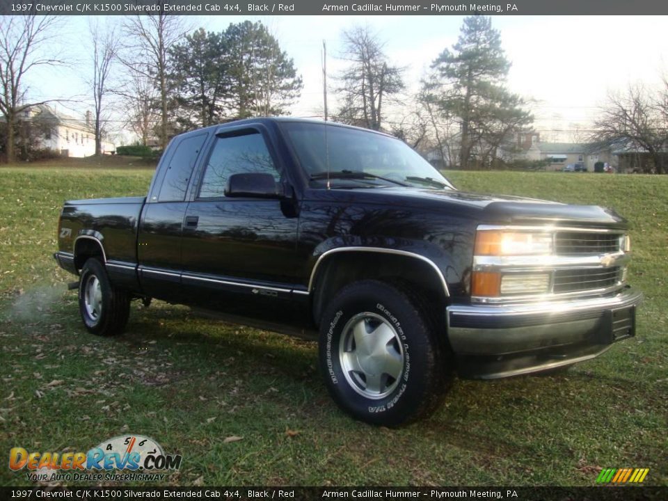 1997 Chevrolet C/K K1500 Silverado Extended Cab 4x4 Black / Red Photo #5