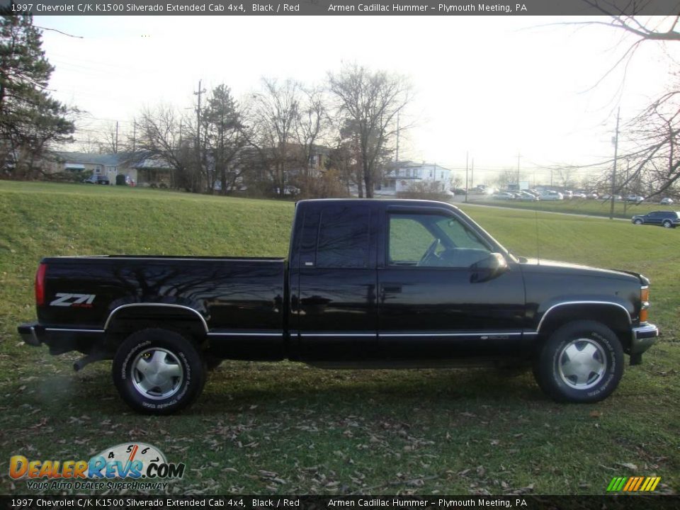 1997 Chevrolet C/K K1500 Silverado Extended Cab 4x4 Black / Red Photo #6