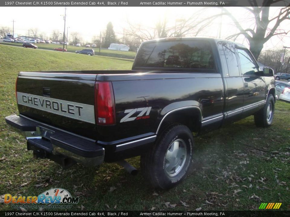 1997 Chevrolet C/K K1500 Silverado Extended Cab 4x4 Black / Red Photo #7