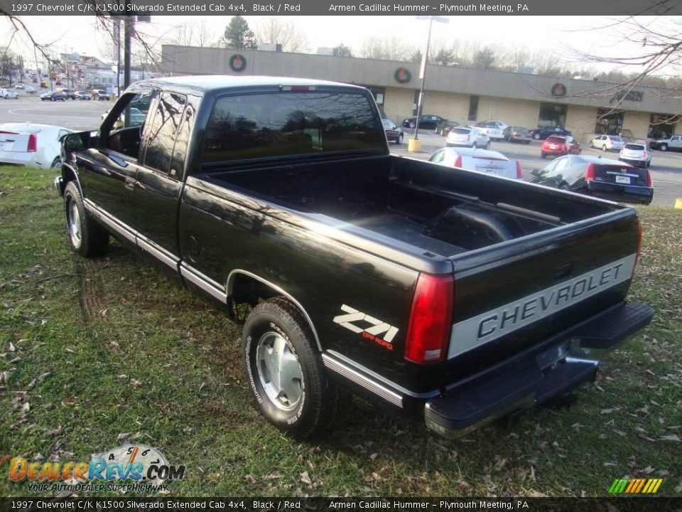 1997 Chevrolet C/K K1500 Silverado Extended Cab 4x4 Black / Red Photo #9