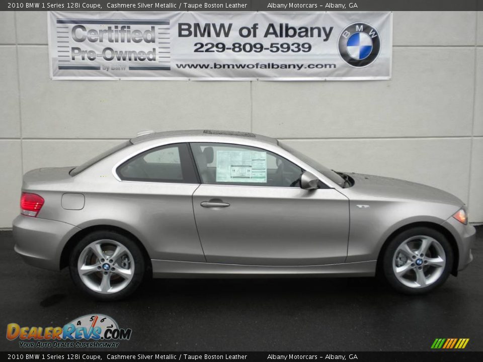 2010 BMW 1 Series 128i Coupe Cashmere Silver Metallic / Taupe Boston Leather Photo #20